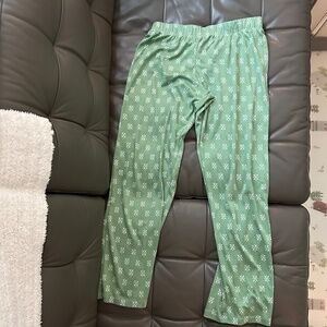 Women's LAKE Pajamas: Pima Cotton Pants in Boxwood Moroccan Blockprint, Small